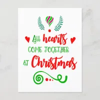 All Hearts Come Together At Christmas Holiday, ZSG Holiday Postcard