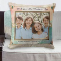 Elegant Stylish Cream Pretty Mother's Day Photo Throw Pillow