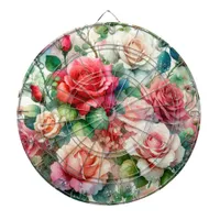 Whimsical Rose Pattern Dart Board