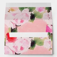 Beautiful Artistic Romantic Watercolor Pink Roses Envelope