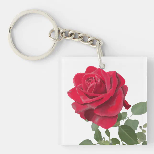 Porte-clés Cartes De Visite Rose rouge peinture Keychain