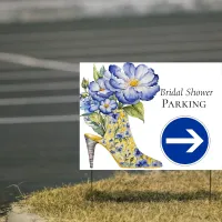 Chinoiserie High-Heel Shoe Bridal Shower Parking  Sign