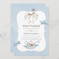 Watercolor Christmas Winter Holiday Birthday Invitation