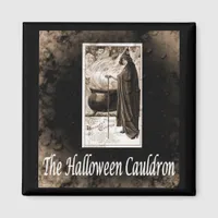 Vintage Halloween Cauldron Magnet