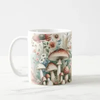 Cottage Core | Vintage Mushrooms and Flowers  Coffee Mug