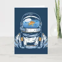 Goldfish Astronaut, German Birthday Card