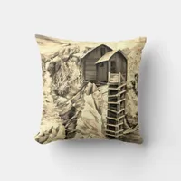 Colorado Rocky Mountains River Crystal Mill Throw Pillow