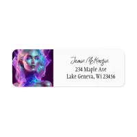 Gorgeous Ai Art Pretty Icy Glass like Woman Label