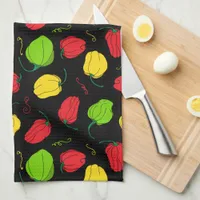 Chilli Pepper Jamaican Food Patterned Kitchen Towel