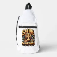 Silenced Feline Elegance Shhh No One Cares Sling Bag