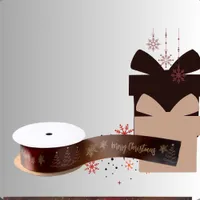 Modern Red Gold Christmas Tree Satin Ribbon