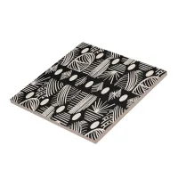 Caribbean Tribal Mudcloth: Black, White, Ceramic Tile