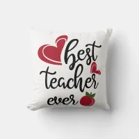 Best teacher ever typography teachers throw pillow