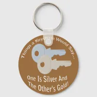 Silver and Gold Keys Keychain