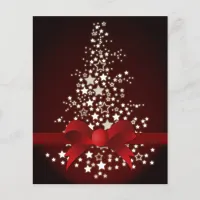 Budget Red White Christmas Tree Holiday Card