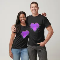 Elegant,  Romantic Purple Heart with Flourish T-Shirt