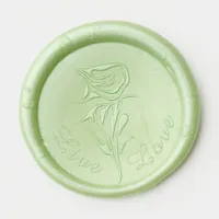 Single Rose Live Love Wax Seal Sticker