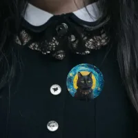 Van Gogh Cat Goth cat Black cats Button