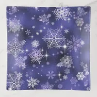 Prettiest Snowflakes Pattern Violet ID846 Trinket Tray