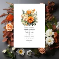 Terracotta and Greenery Floral Wedding Invitation