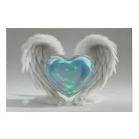 *~*~  Heart Angel Wings  AP78 Teal Opal  Faux Canvas Print