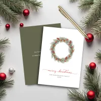 Modern Elegant Typography Merry Christmas Wreath