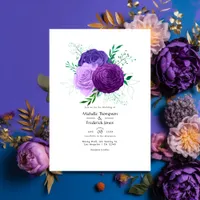 Purple Floral Wedding Invitation