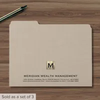 Elegant Monogram Financial File Folder