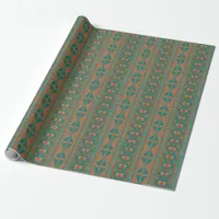 Southwestern Copper Teal Geometric Pattern Wrapping Paper