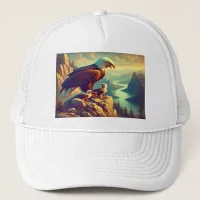 Majestic Eagle Capturing A Lake Trout 7"x5" Trucker Hat