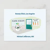 Funny Ms Frosty at plastic surgeon cartoon Postcard