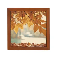 Autumn Fall Leaf Scenery Desk Organizer