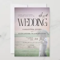 Modern Vellum Overlay Photo Chic Monogram Wedding Invitation