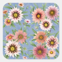 Daisy Floral Square Sticker