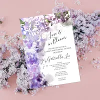 Purple Lilac Flower Love is in Bloom Bridal Shower Invitation