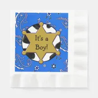 Cowboy Sheriff Badge Baby Shower Napkins