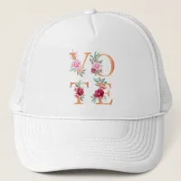 Peach Floral Elegant Feminine Go Vote Trucker Hat