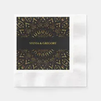 Traditional mandala art deco elegant luxury gold napkins