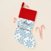 Blue Floral Pattern - Christmas Stocking