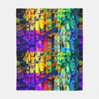 Abstract cubes purple fleece blanket