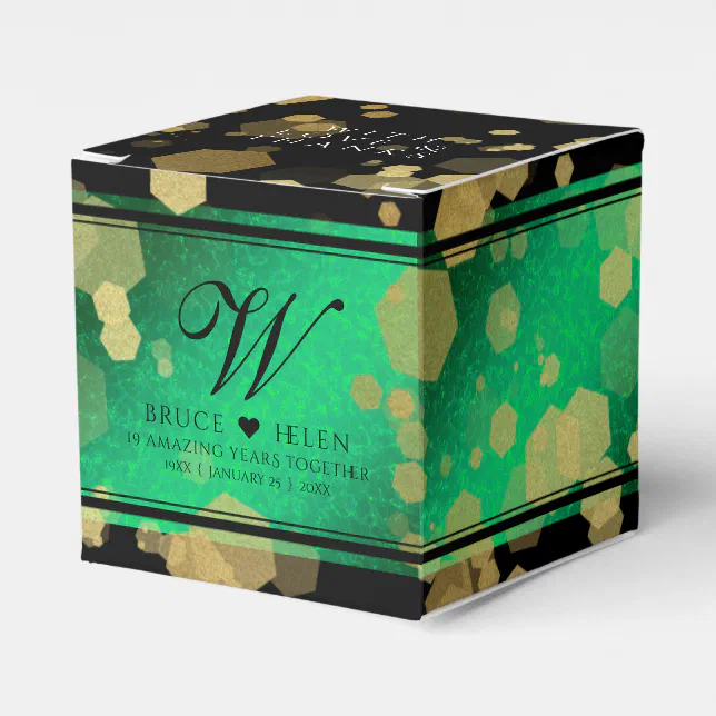Elegant 19th Jade Wedding Anniversary Celebration Favor Boxes