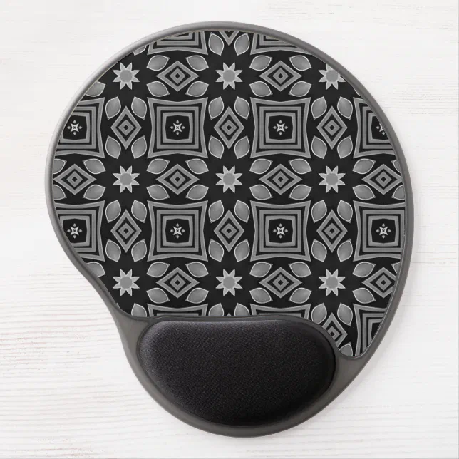 Black and Grey Geometric design Gel Mouse Pad