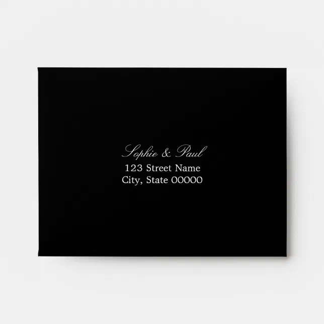 Black White Self Addressed RSVP Envelope