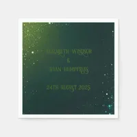 Elegant Green Pink & Blues Sparkle Design Napkins