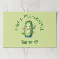 Cute Green Cartoon Pickle Birthday Paper Pad