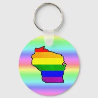 Gay Pride Rainbow Wisconsin Key Chain