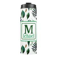 Green Foliage Botanical Nature Personalized Thermal Tumbler