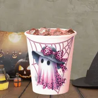 Pink and Black Coquette Halloween Paper Cups