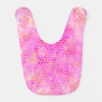 Pink Dinosaur Hide Baby Bib