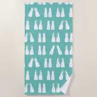 Fun Scuba Diving Fins Blue and white Beach Towel